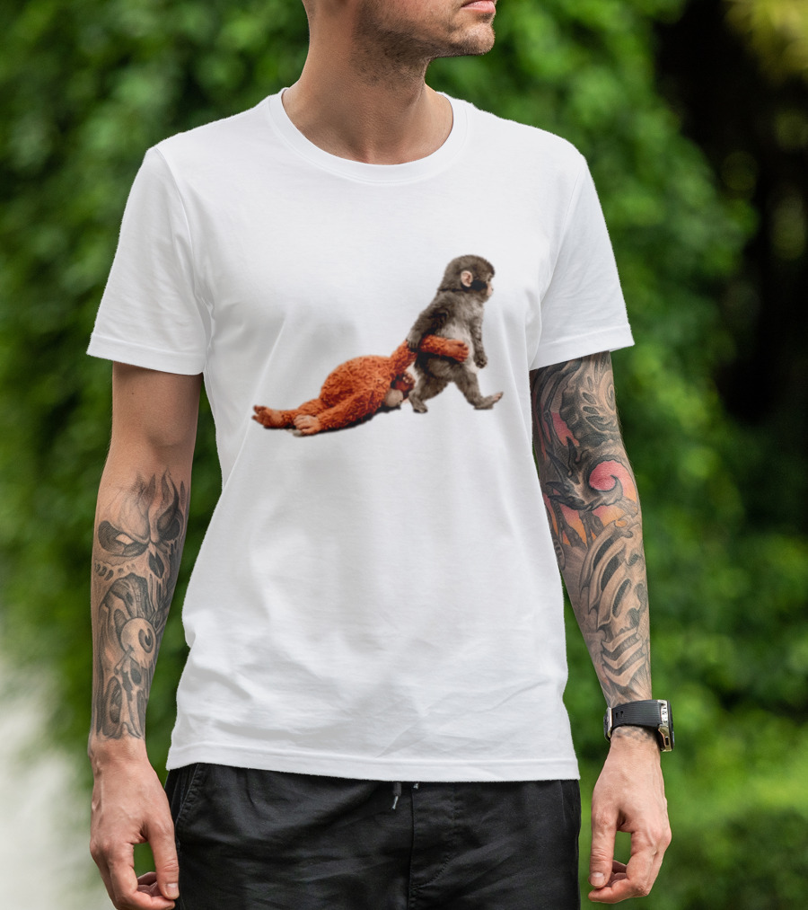 Punch The Monkey Baby Monkey Dragging Toy T-Shirt