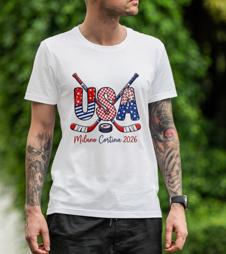 USA Hockey Milano Cortina 2026 Ice Hockey Championship Team Sports Fans T-Shirt