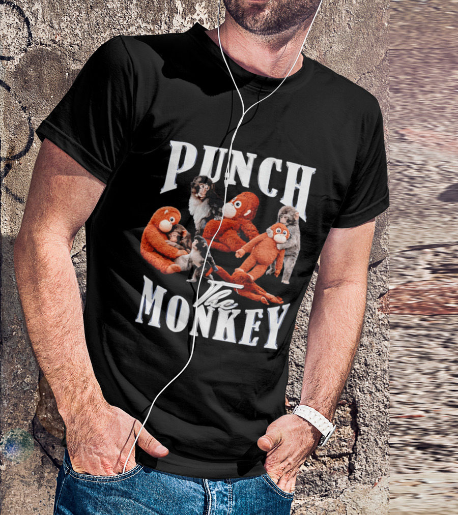 Punch The Monkey Stuffed Animal Toy Collection Playful T-Shirt