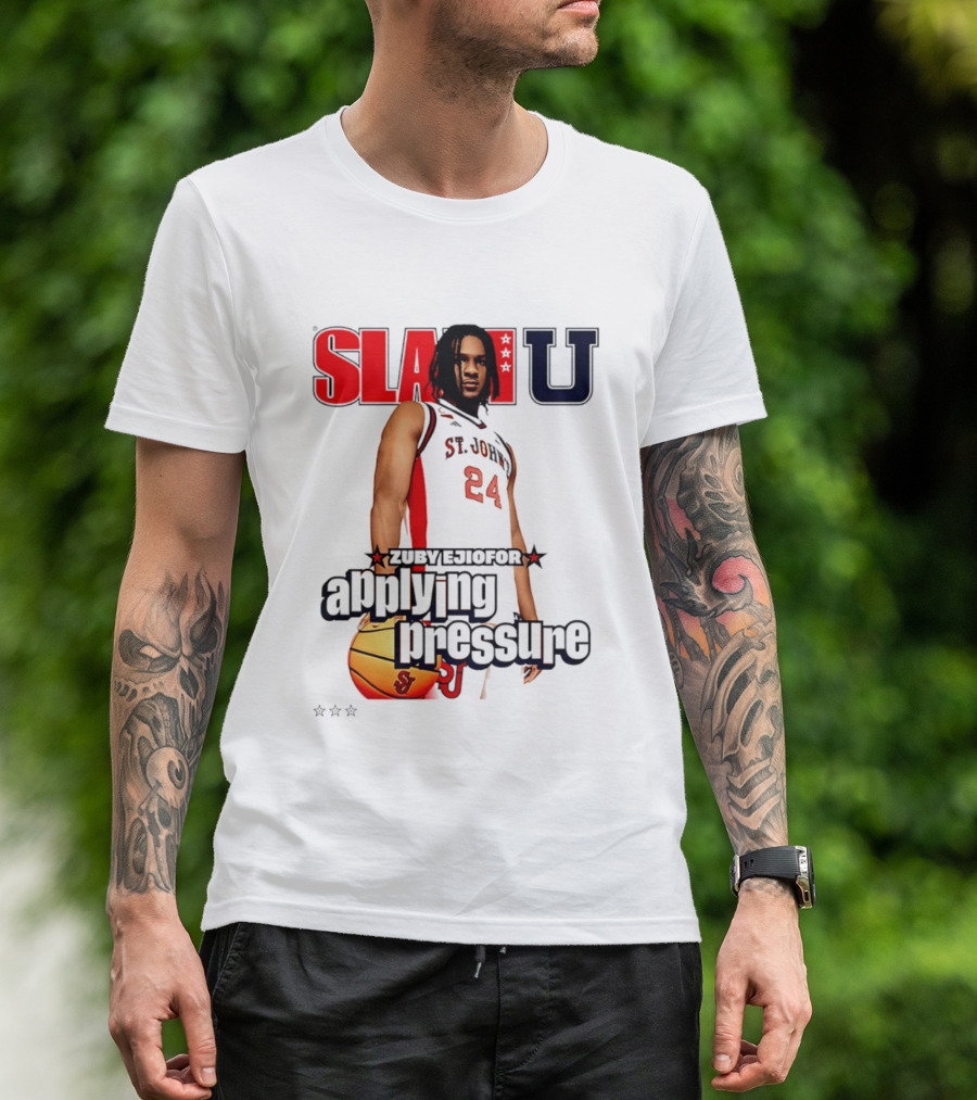 Zuby Ejiofor St. John's Red Storm SlamU Basketball Applying Pressure T-Shirt