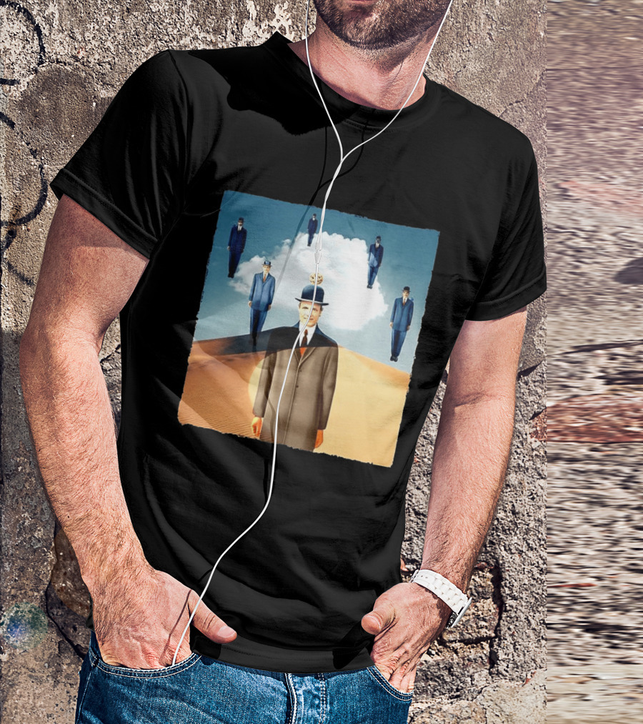 René Magritte X Jean Leloup Son Of Man Remix Surreal Desert Landscape T-Shirt