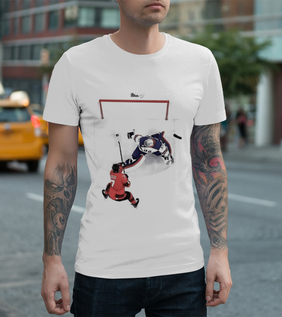 Connor Hellebuyck Team USA Ice Hockey Goalie Save Moment T-Shirt
