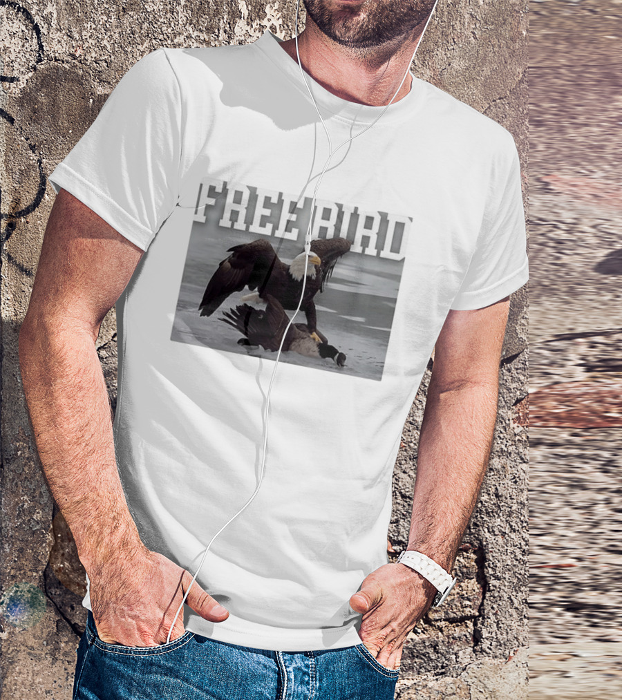Free Bird Bald Eagle Dominance Over Canada Goose T-Shirt