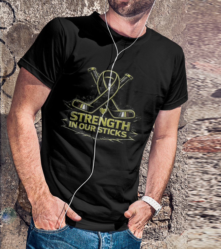 Strength In Our Sticks NHL Hockey Ribbon Support T-Shirt