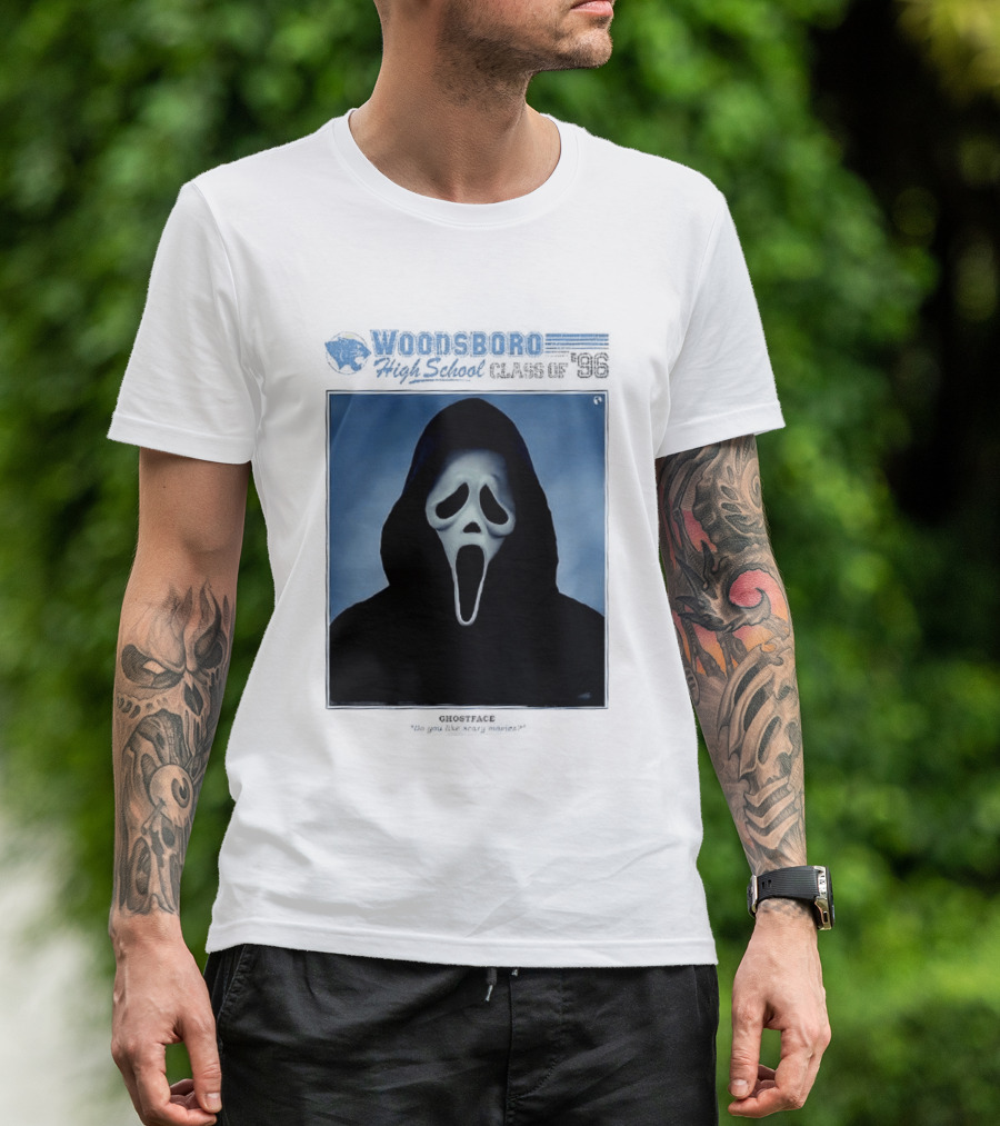 Ghostface Woodsboro High School Class Of '96 Yearbook Do You Like Scary Movies T-Shirt
