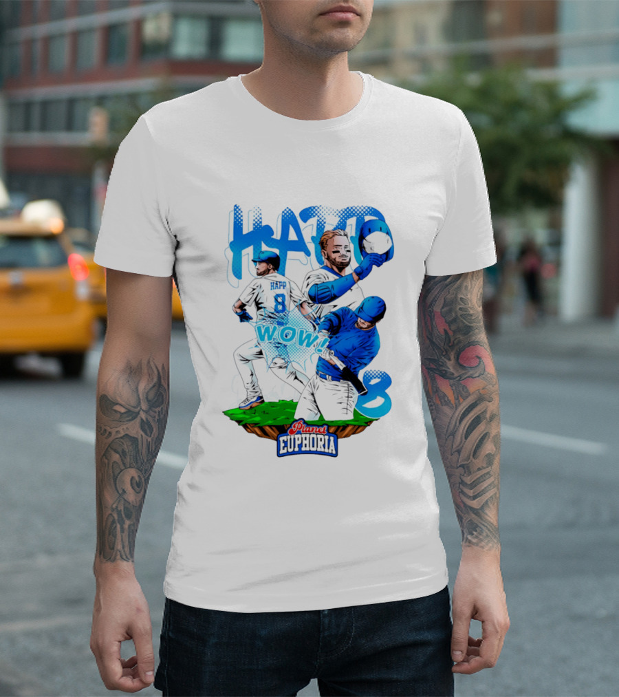 Planet Euphoria Ian Happ WOW 8 Chicago Cubs T-Shirt