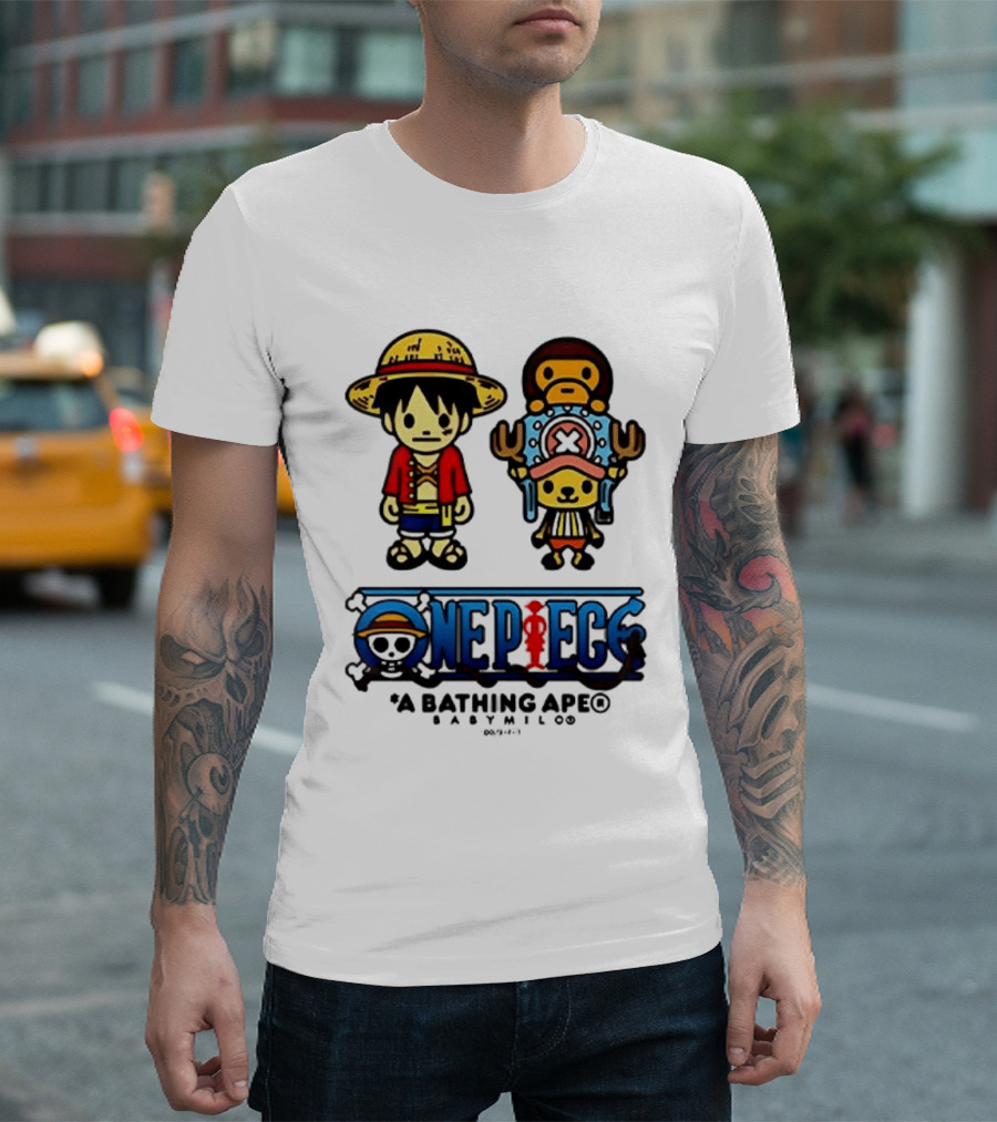 One Piece A Bathing Ape Baby Milo Collaboration Luffy And Tony Tony Chopper T-Shirt