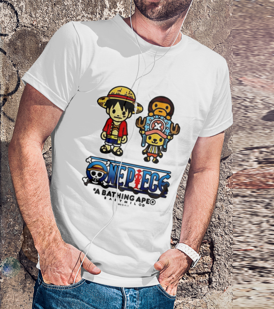 One Piece A Bathing Ape Baby Milo Collaboration Luffy And Tony Tony Chopper T-Shirt