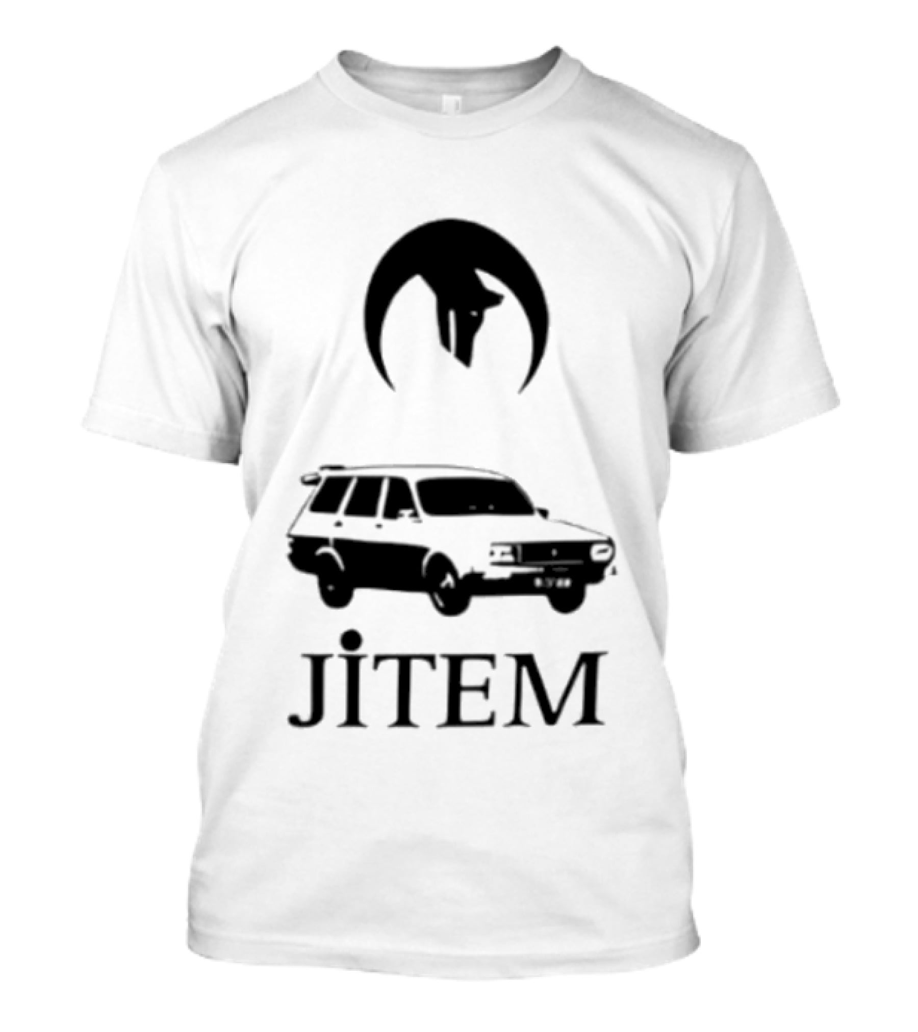 Jitem Beyaz Toros Wolf Symbol Oversize T-Shirt