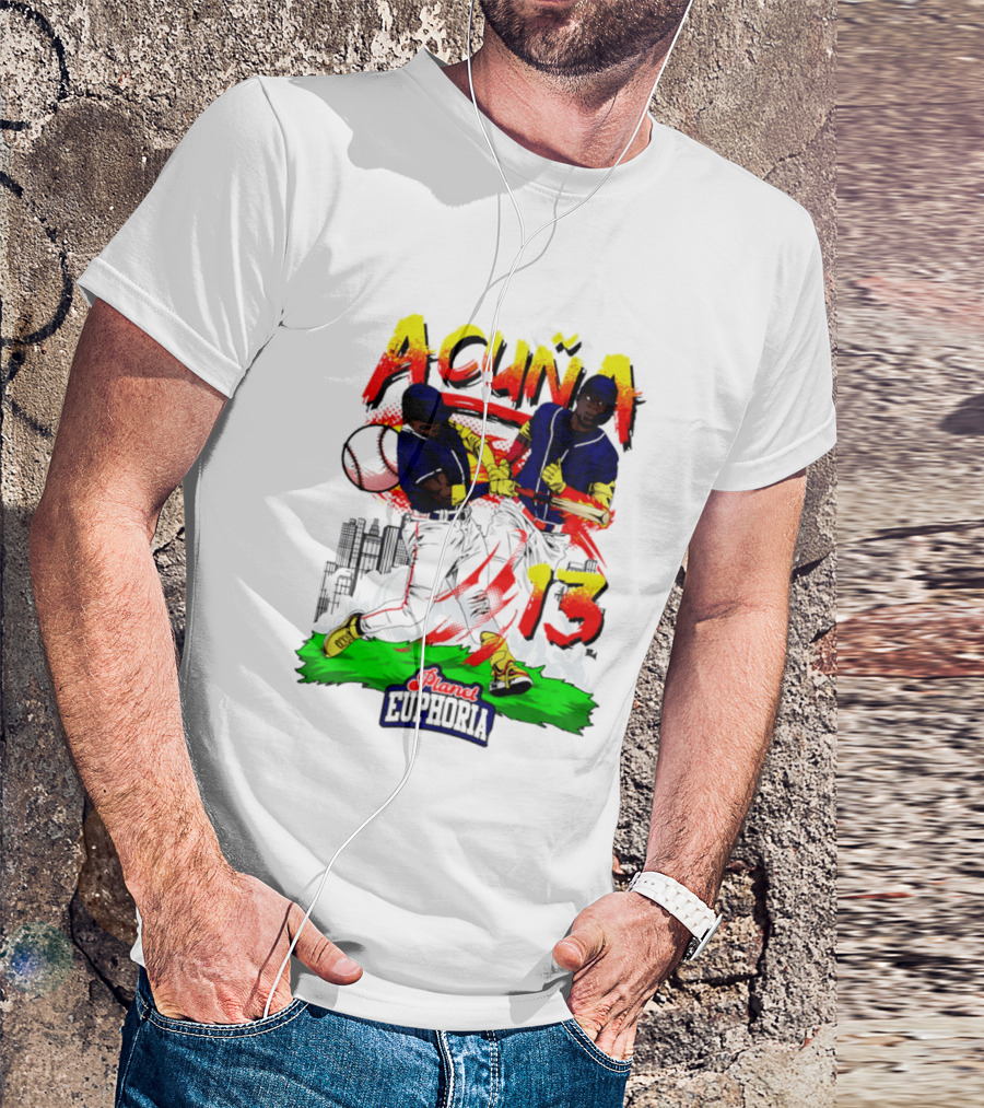 Acuna Euphoria Atlanta Braves 13 Hand Drawn T-Shirt