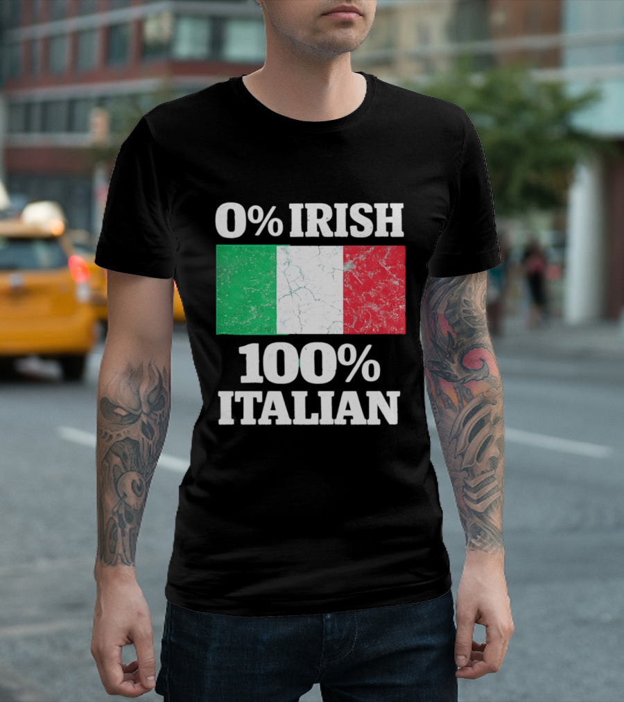 0 Irish 100 Italian Flag Heritage Pride Italy T-Shirt
