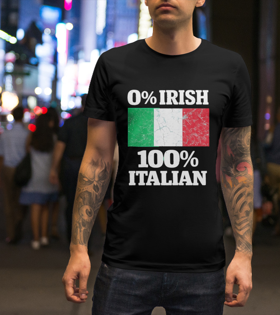 0 Irish 100 Italian Flag Heritage Pride Italy T-Shirt