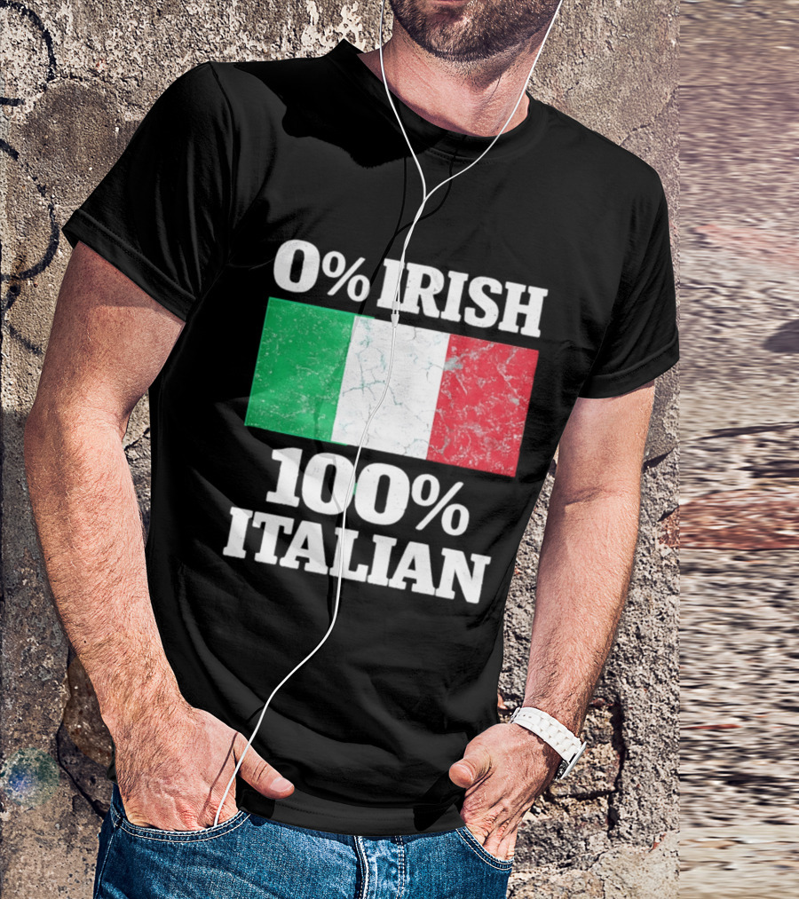 0 Irish 100 Italian Flag Heritage Pride Italy T-Shirt