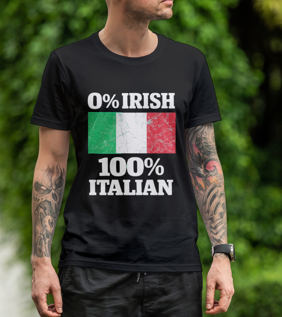 0 Irish 100 Italian Flag Heritage Pride Italy T-Shirt