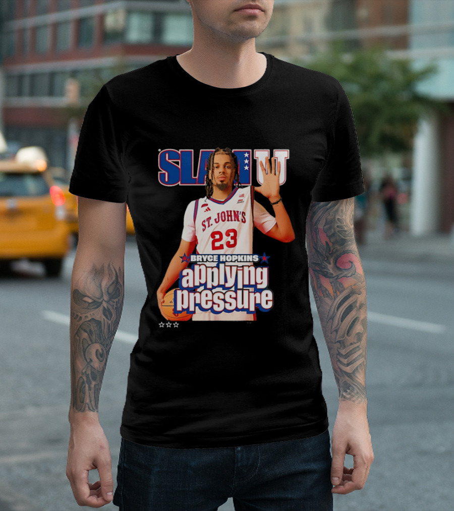 Bryce Hopkins St. John's Red Storm SlamU Applying Pressure Basketball Star T-Shirt