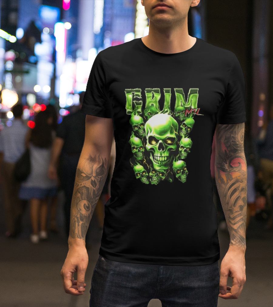 Grim MTL Green Skull Cluster Hommage To Juicy J T-Shirt