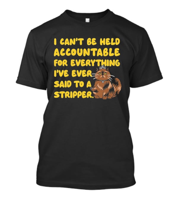 I Can't Be Held Accountable Cat Humor And Stripper T-Shirt