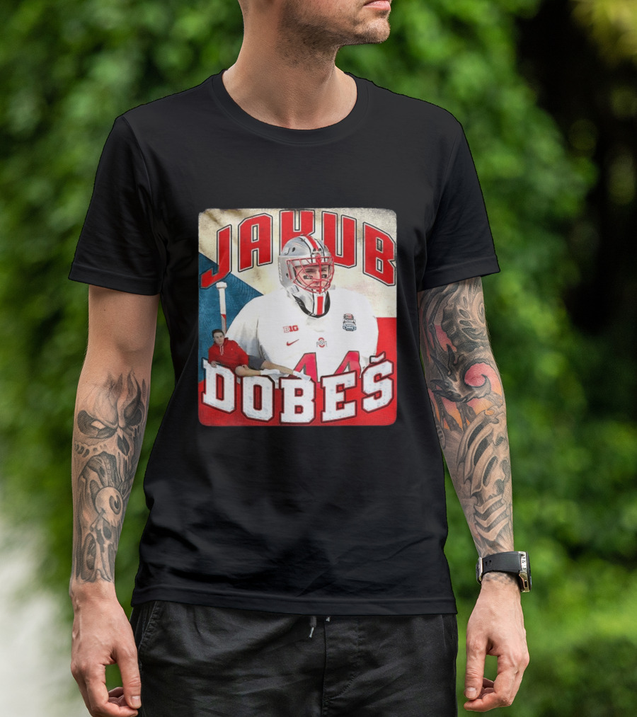 Jakub Dobeš Ohio State Buckeyes Hockey Big Ten 44 T-Shirt