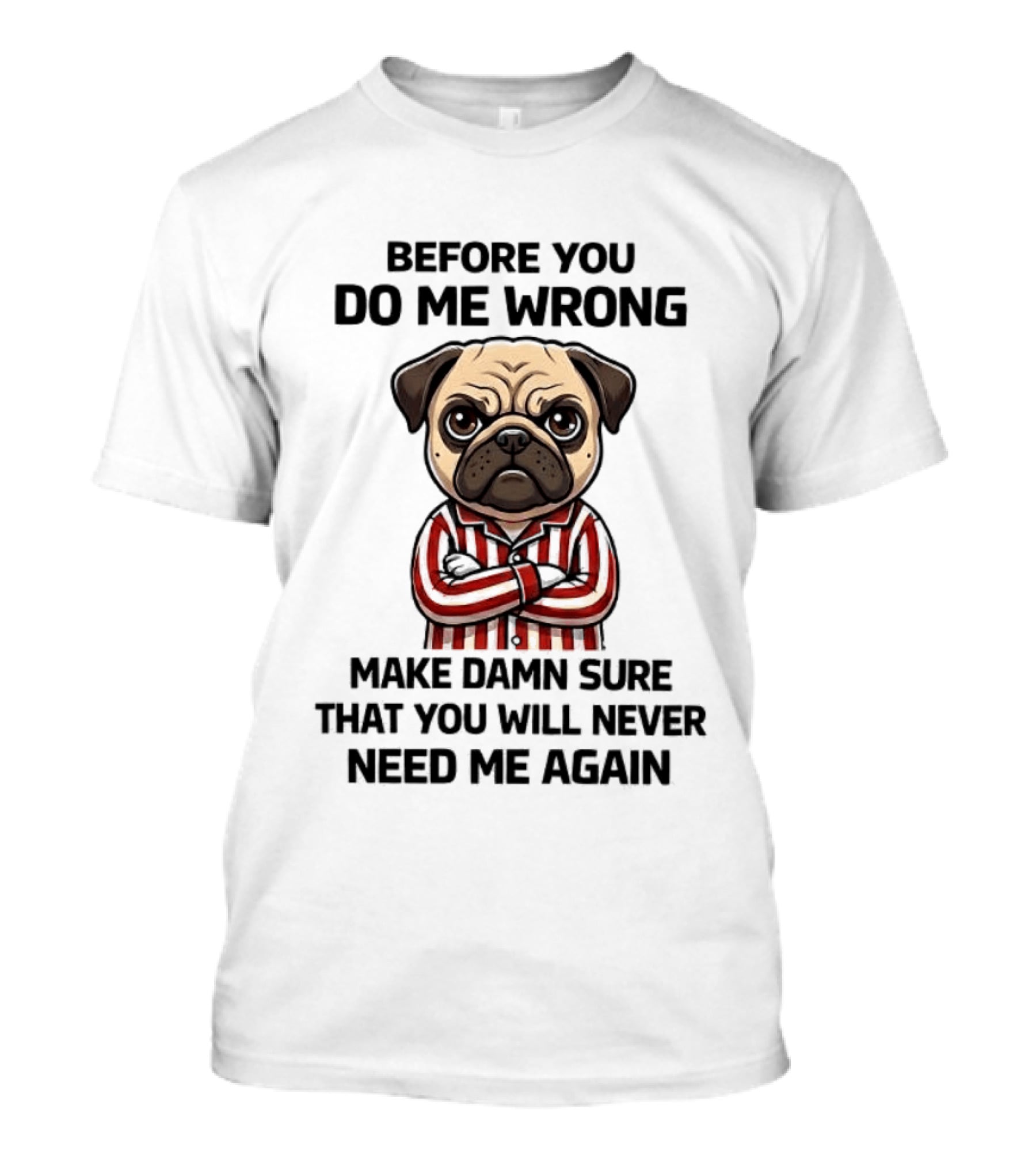 Before You Do Me Wrong Make Damn Sure Pug T-Shirt