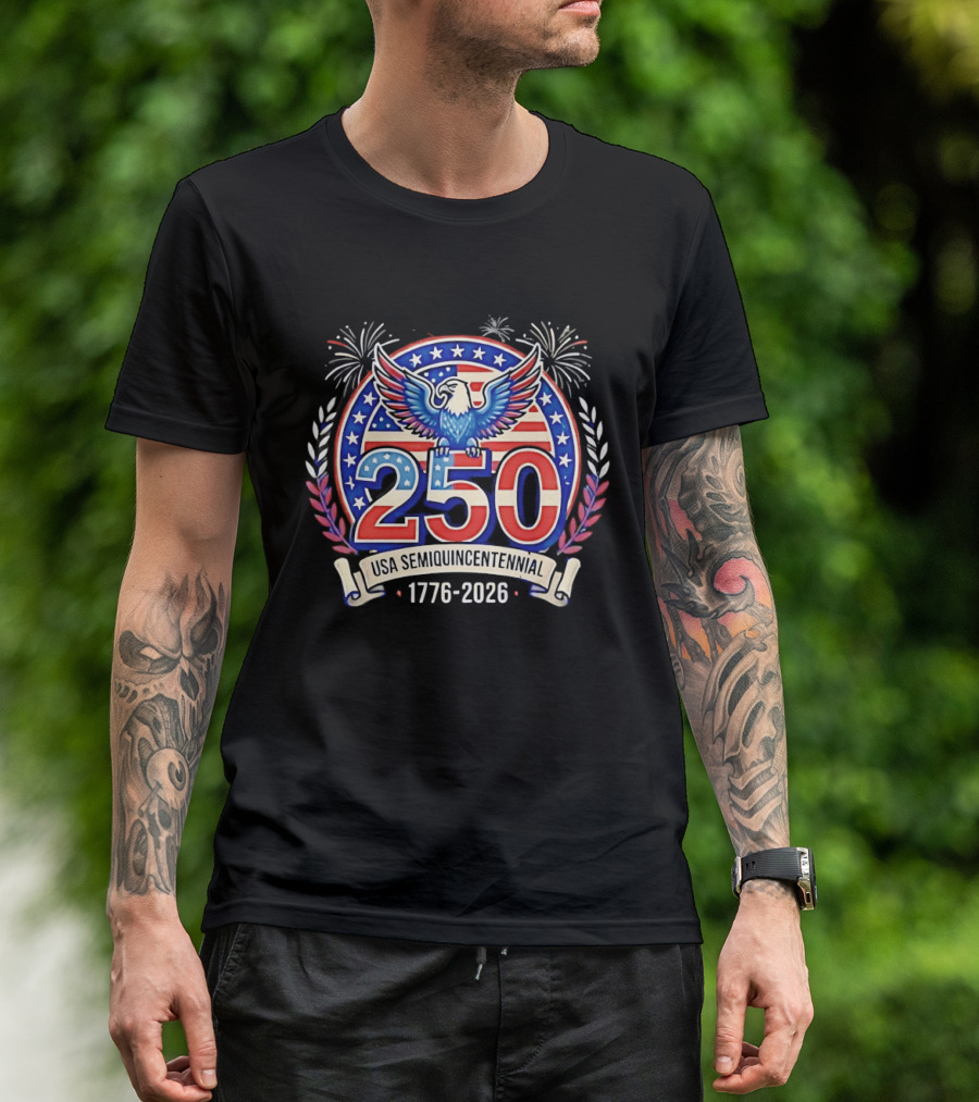 250 USA Semiquincentennial Eagle And Stars 1776 2026 Celebration T-Shirt
