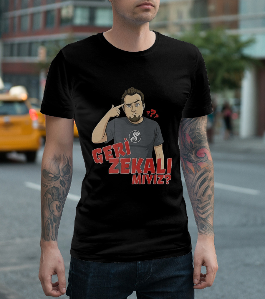 Geri Zekali Miyiz DNA Logo Question Mark T-Shirt
