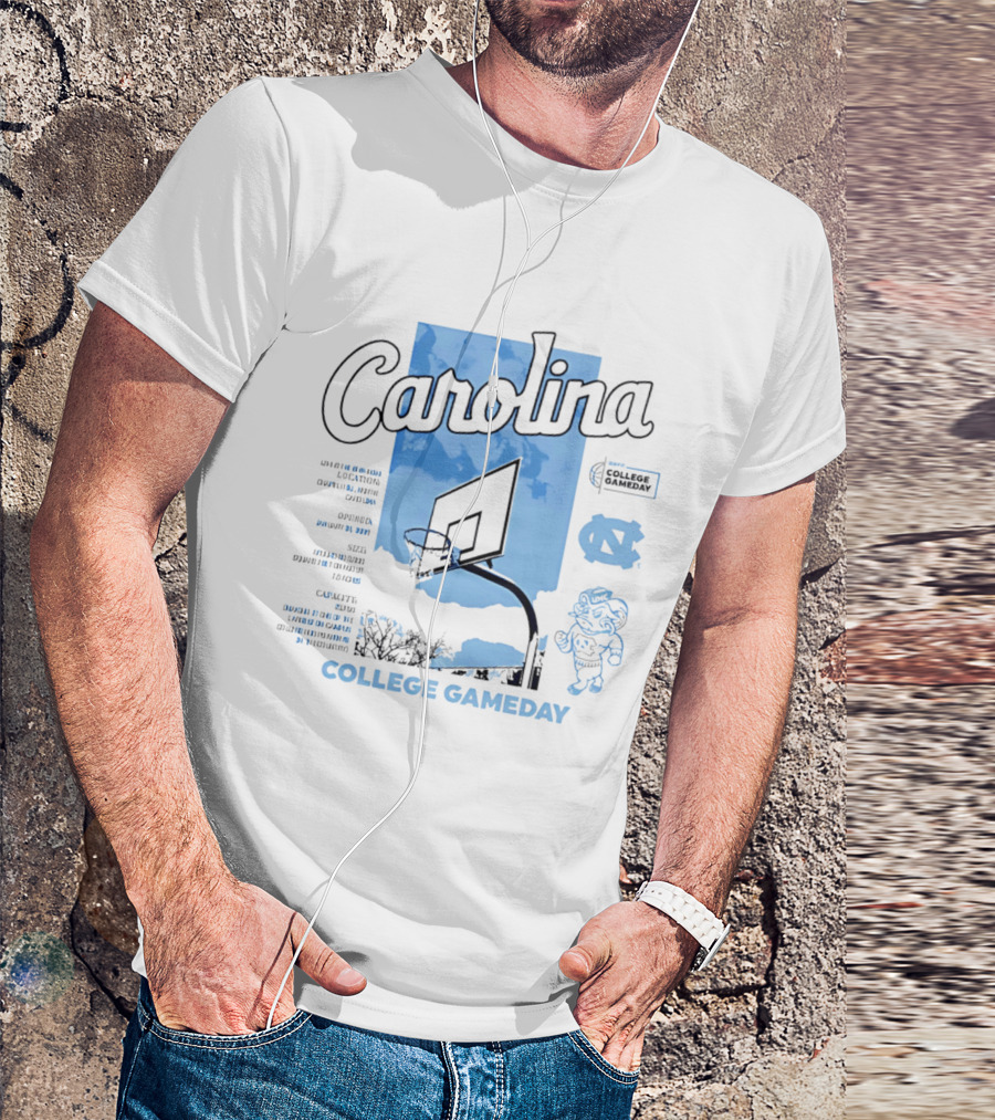 Carolina College Gameday North Carolina Tar Heels Basketball Sky T-Shirt