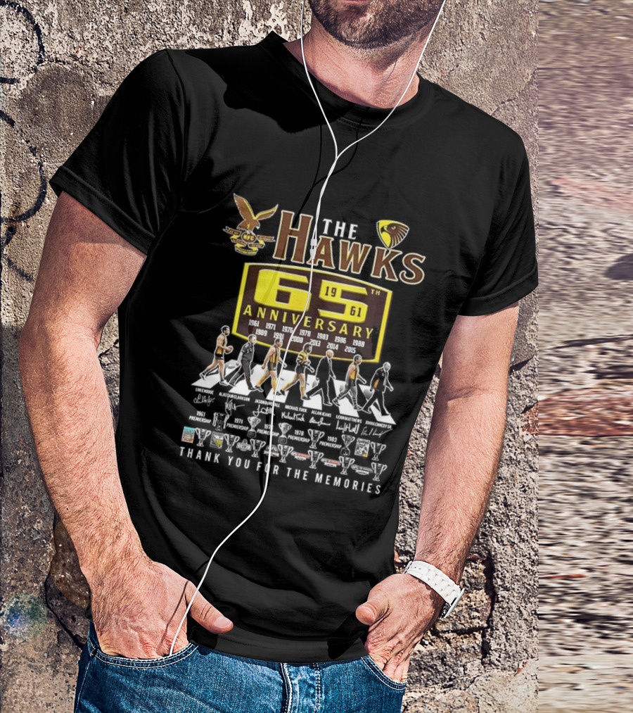 The Hawks 65th Anniversary 1961 2024 Thank You For The Memories T-Shirt