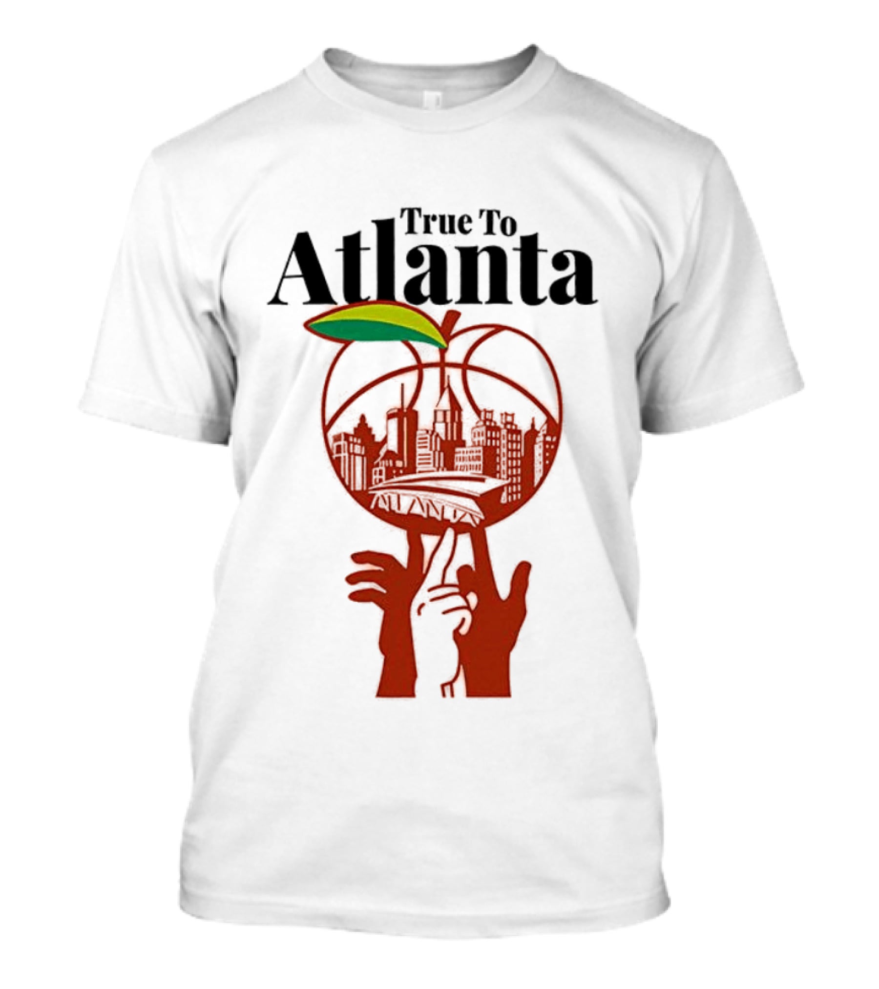 True To Atlanta City Skyline In Peach T-Shirt