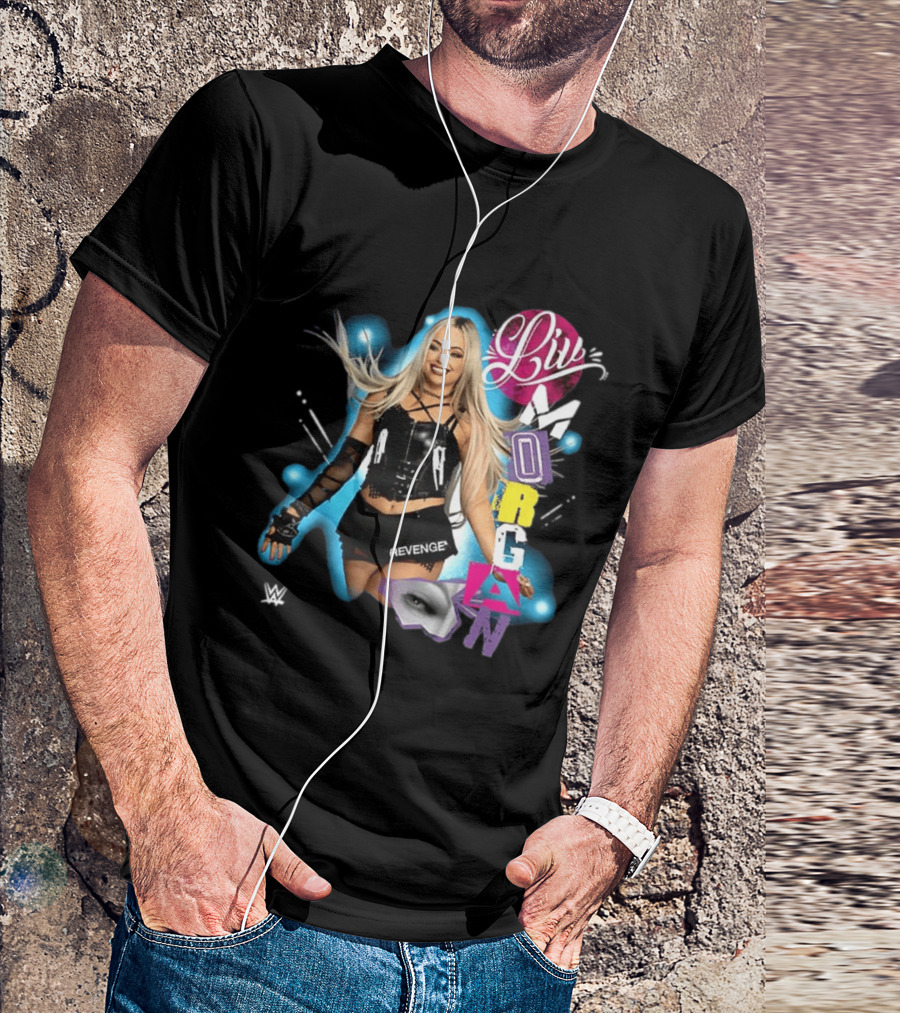 Liv Morgan WWE Revenge Posing With Vibrant Cutout Name T-Shirt