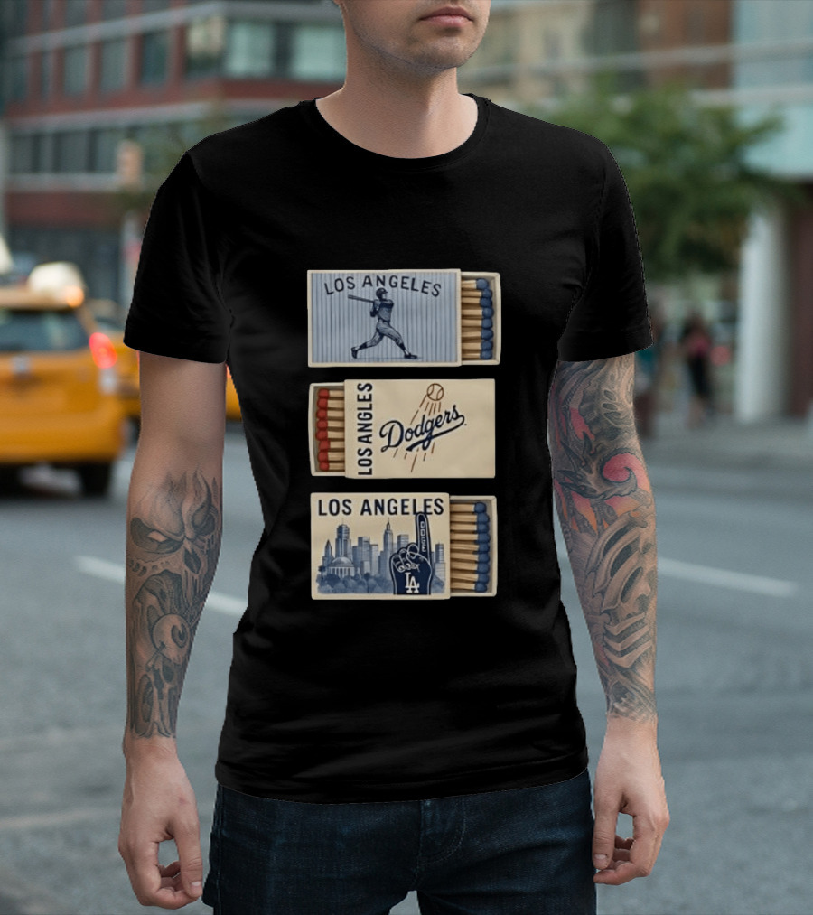 Los Angeles Dodgers Baseball Matchbox Collector's Set T-Shirt