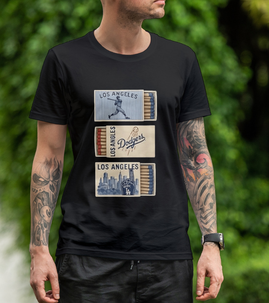 Los Angeles Dodgers Baseball Matchbox Collector's Set T-Shirt