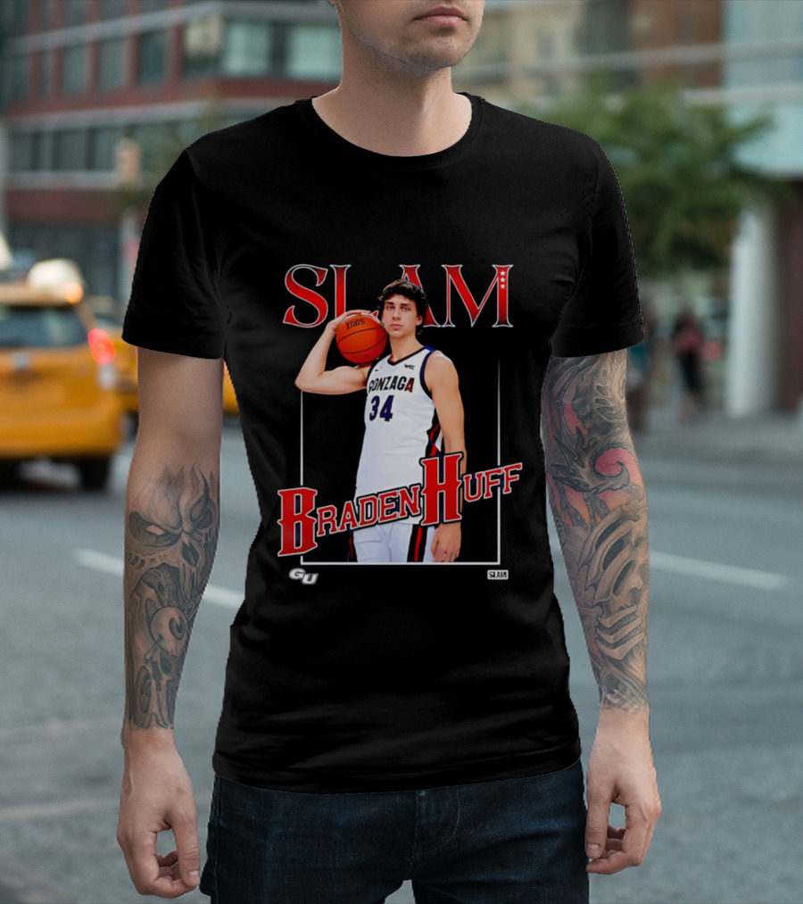 Braden Huff Gonzaga Basketball Slam 34 T-Shirt