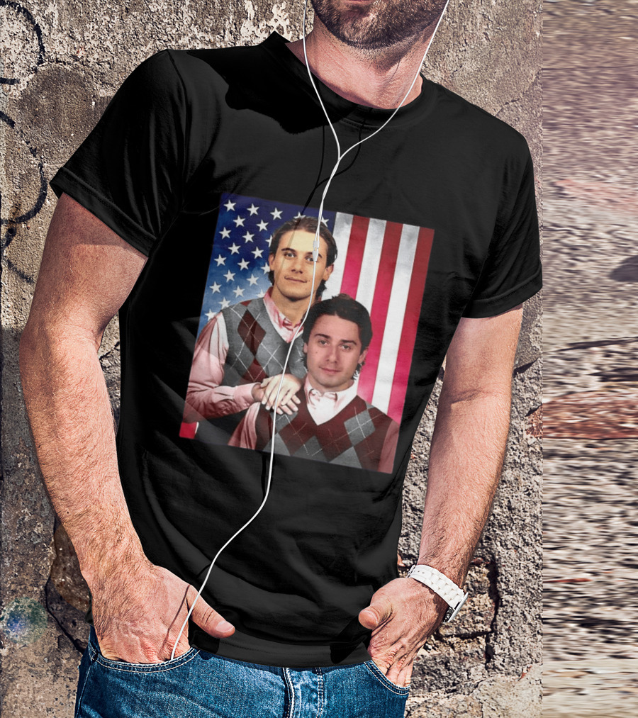 Jack Quinn Hughes USA Hockey Step Brothers American Flag T-Shirt