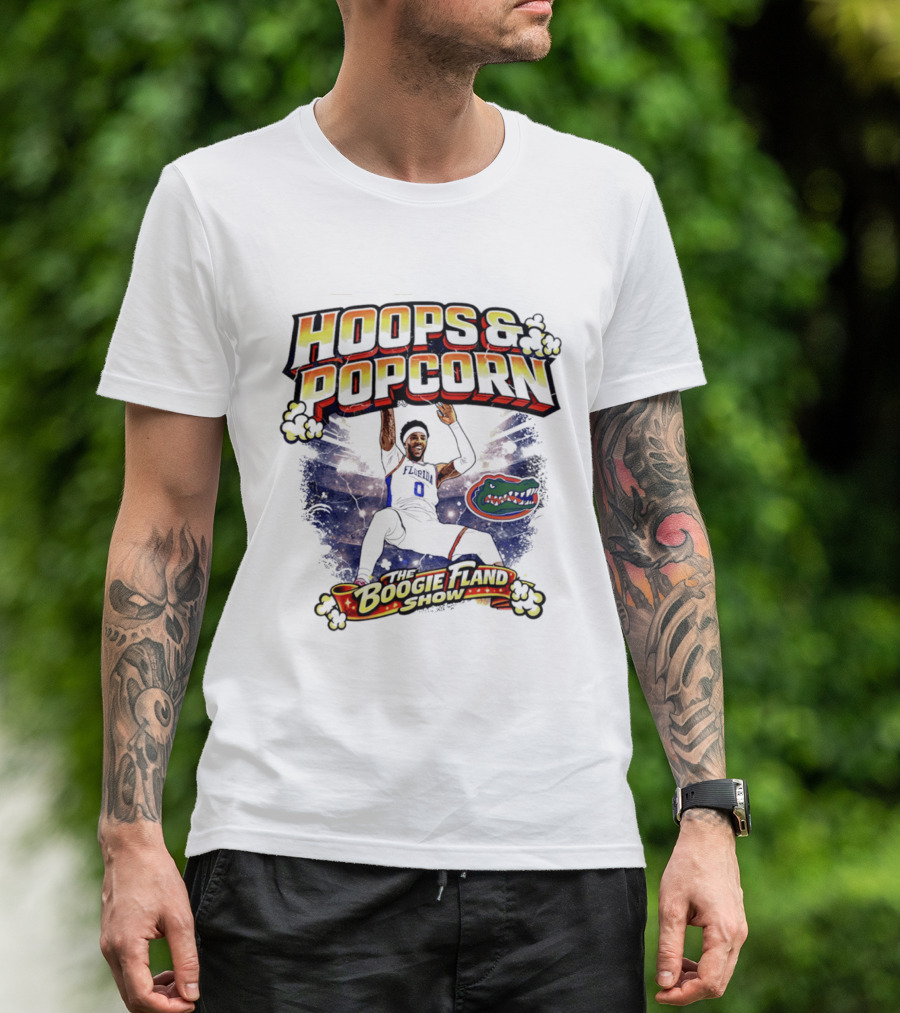 Florida Gators Hoops And Popcorn The Boogie Fland Show T-Shirt