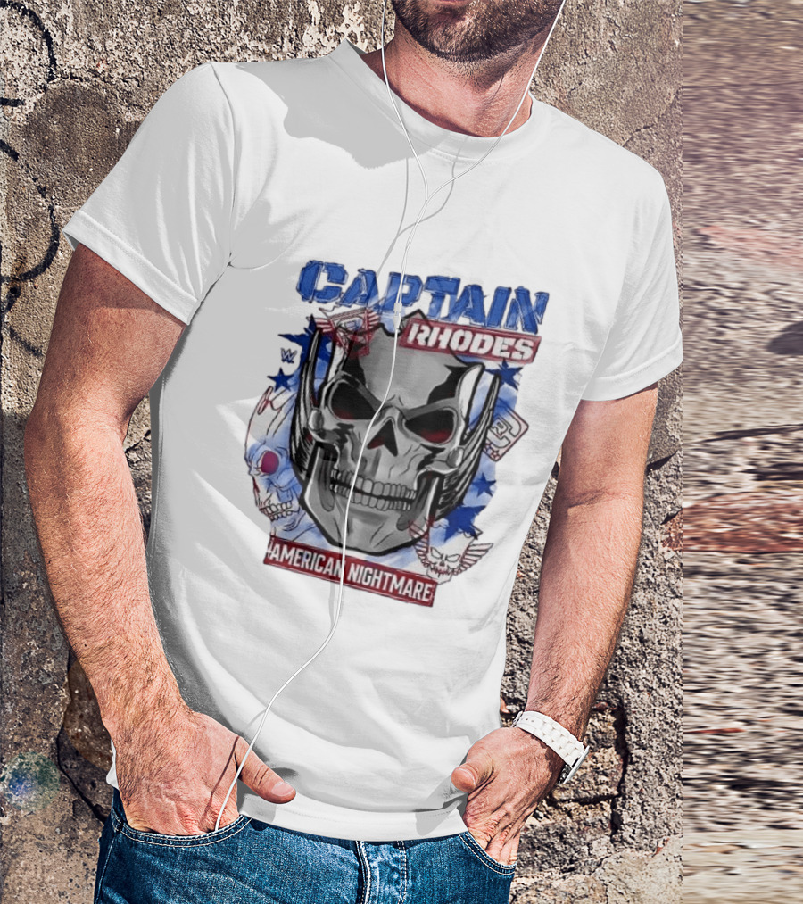Captain Rhodes American Nightmare Skull WWE 2026 T-Shirt