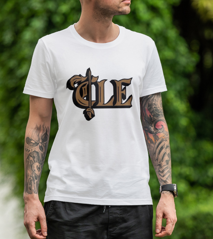 CLE Old English Sword Basketball T-Shirt