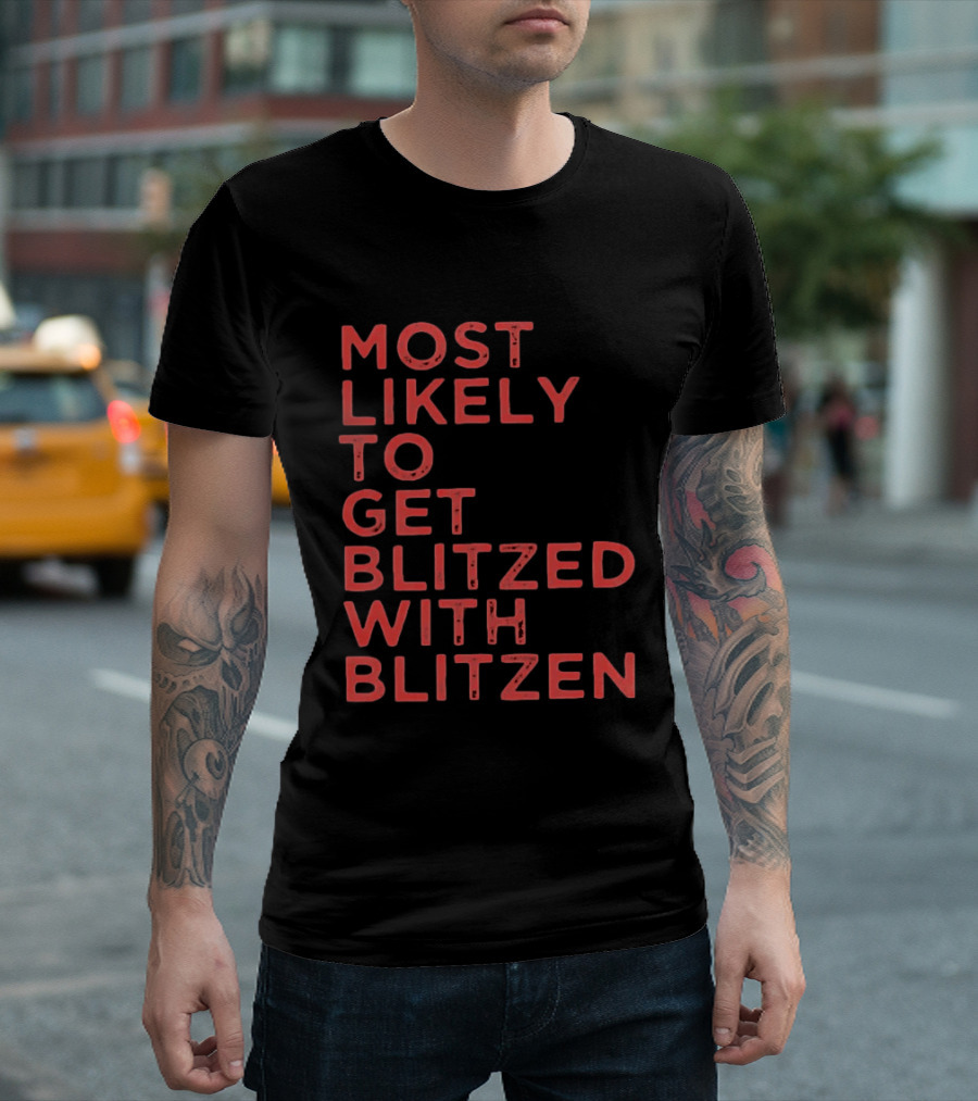 Most Likely To Get Blitzed With Blitzen Christmas T-Shirt