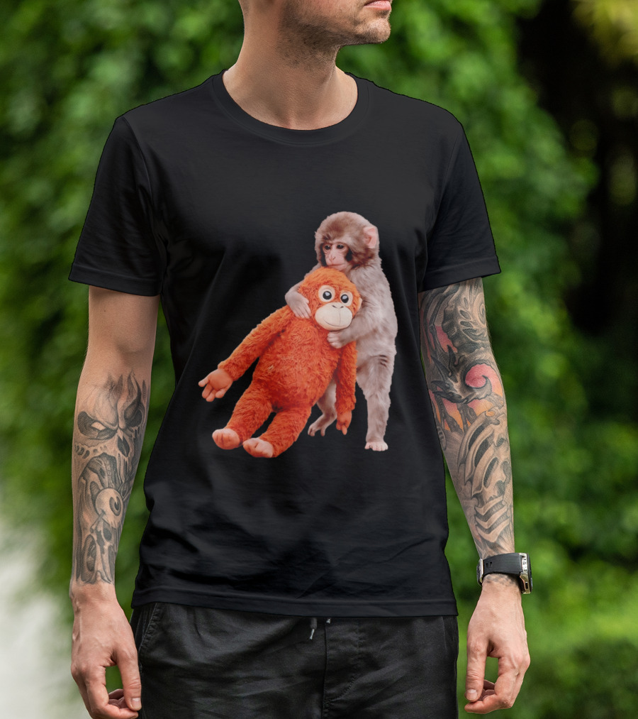 Punch Monkey Panchi Kun Stuffed Toy Hugging Cute Baby Monkey T-Shirt