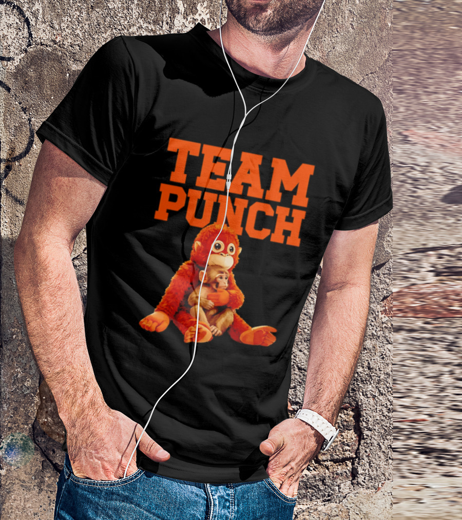 Team Punch Monkey Duo 2026 Vibrant Orange Characters T-Shirt