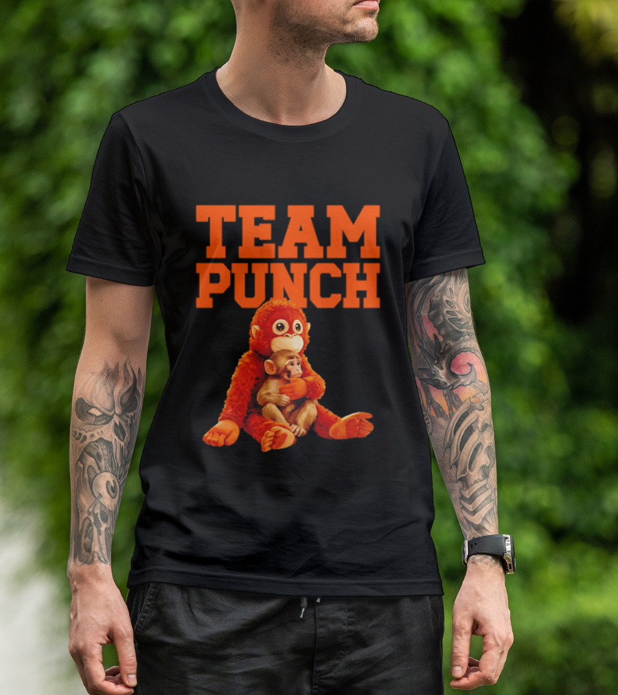 Team Punch Monkey Duo 2026 Vibrant Orange Characters T-Shirt