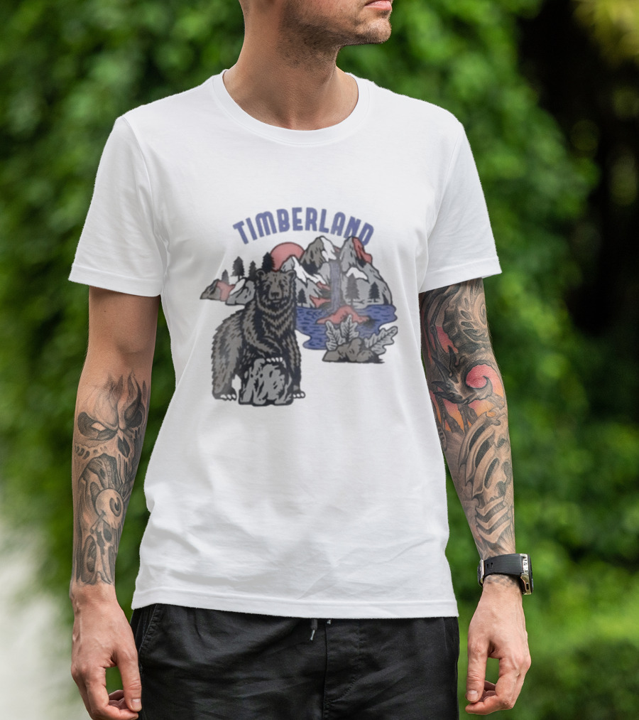 Timberland Bear Mountains And Sunset T-Shirt