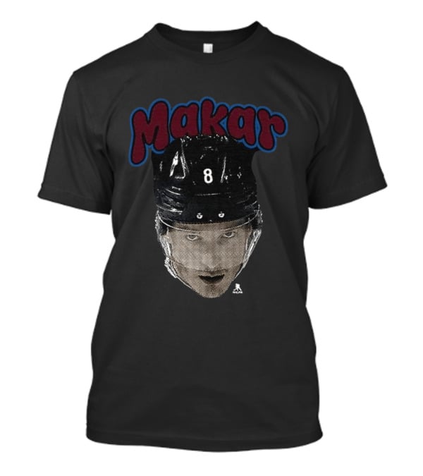 Cale Makar 8 Big Face Colorado Avalanche Hockey T-Shirt