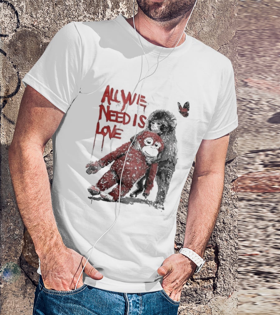 All We Need Is Love Baby Monkey Punch Ikea Doll Japan Zoo T-Shirt