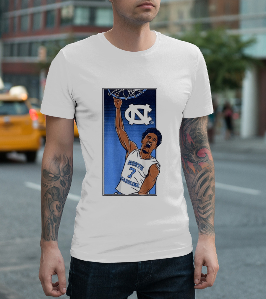 North Carolina Tar Heels Seth Trimble Basketball Dunk T-Shirt
