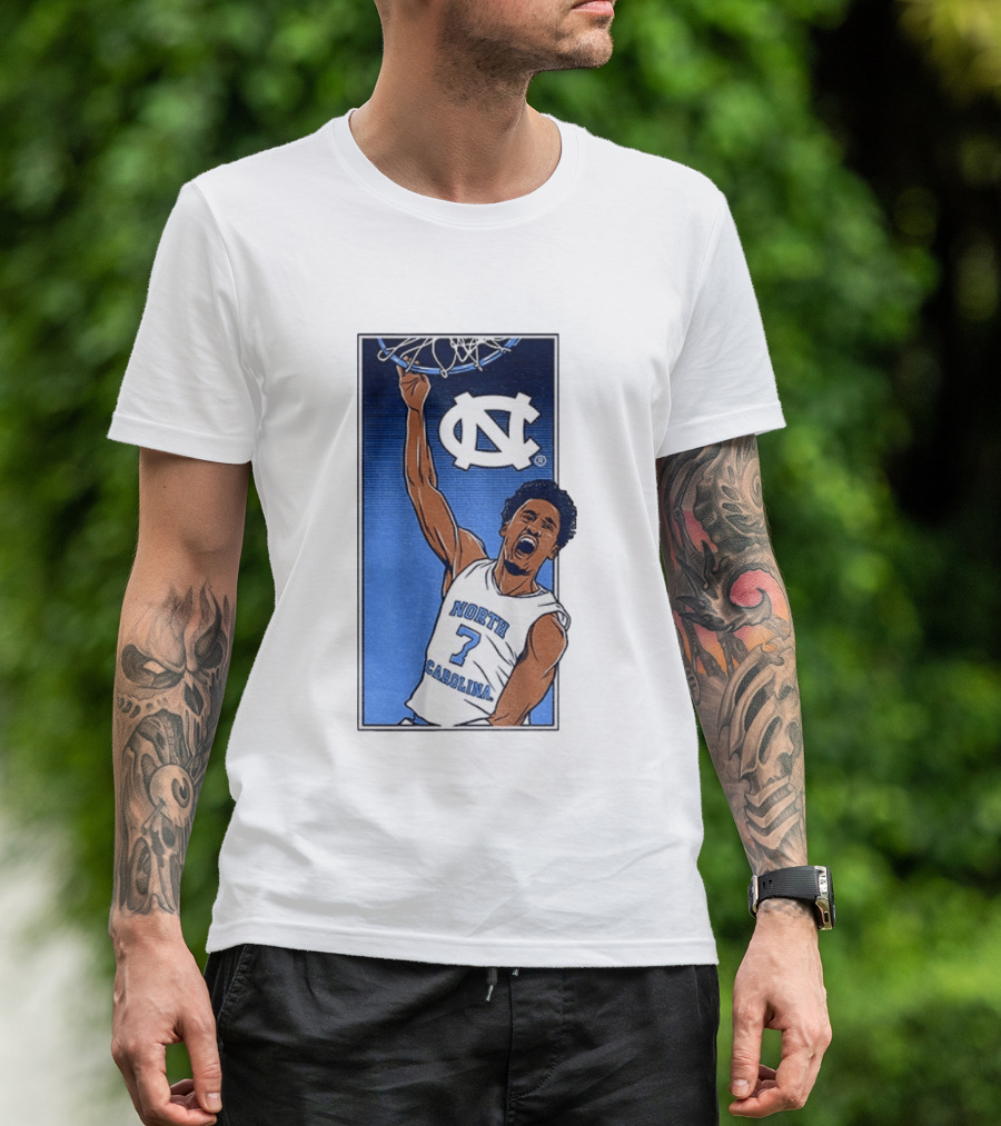 North Carolina Tar Heels Seth Trimble Basketball Dunk T-Shirt