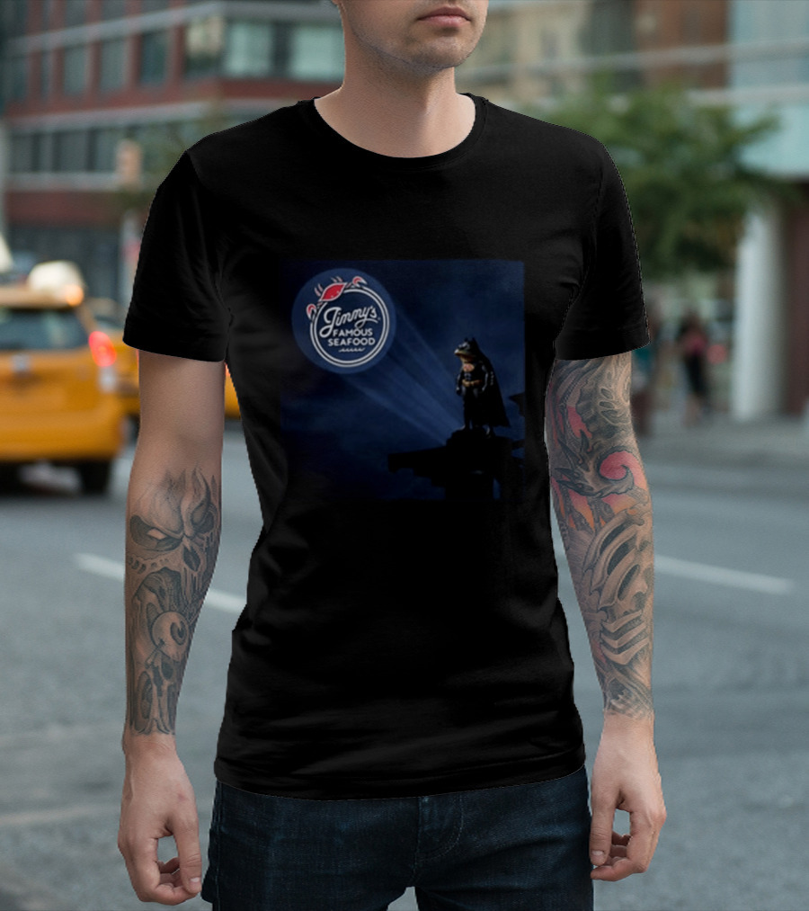 Jimmy's Famous Seafood The Hero Bat Signal Spotlight T-Shirt