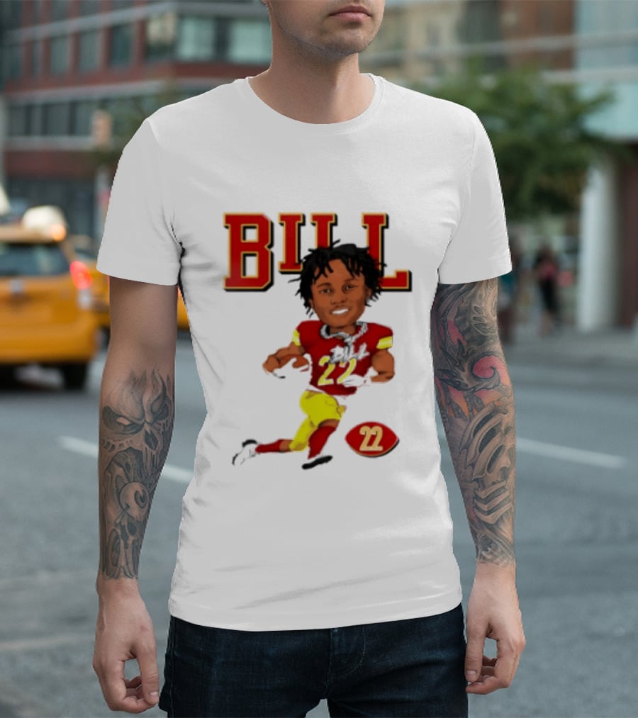 Original Bill 22 Washington Commanders Cartoon Football Player T-Shirt
