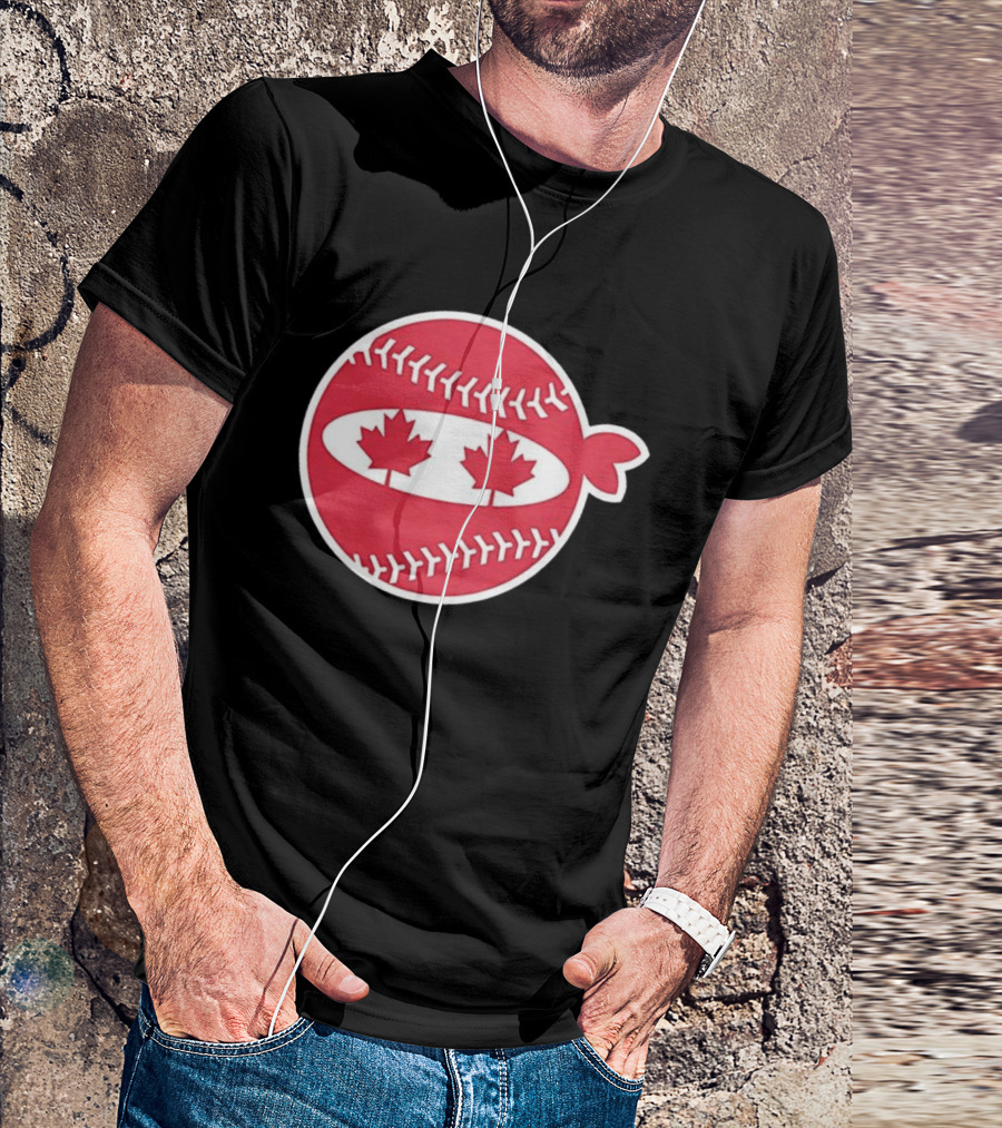 Canada Baseball Maple Leaf Ninja Pitching T-Shirt