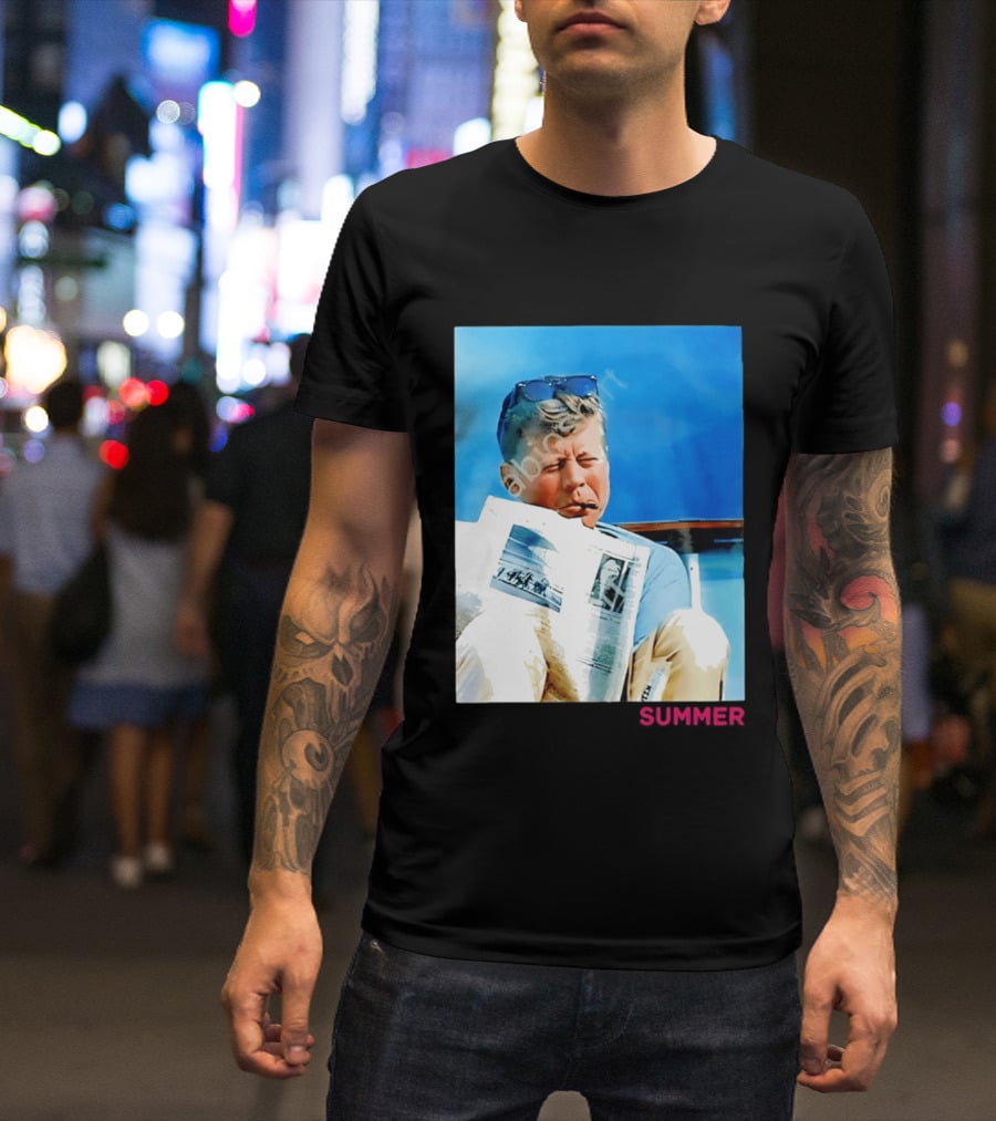 Barstool Sports JFK Summer Sunglasses Reading News T-Shirt