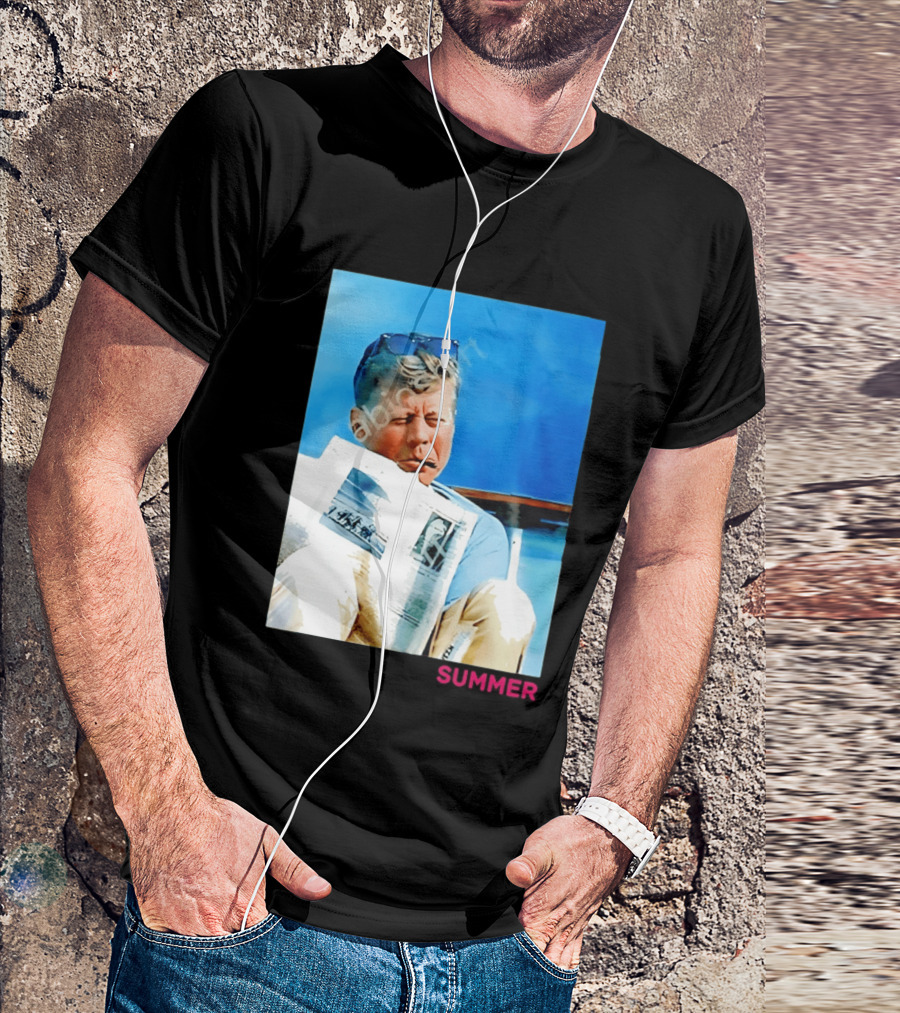 Barstool Sports JFK Summer Sunglasses Reading News T-Shirt